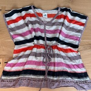 Anthropologie Mermaid Multicolor Striped Kaftan Tunic